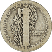 1916-D Mercury Dime (10c) Reverse Image