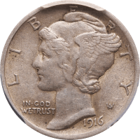 1916-D Mercury Dime (10c) Obverse Image