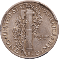 1916-D Mercury Dime (10c) Reverse Image