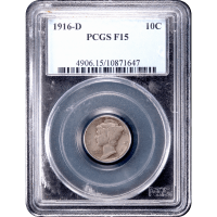 1916-D Mercury Dime (10c) Obverse Slab Image