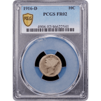 1916-D Mercury Dime (10c) Obverse Slab Image
