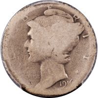 1916-D Mercury Dime (10c) Obverse Image
