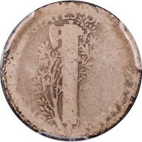 1916-D Mercury Dime (10c) Reverse Image