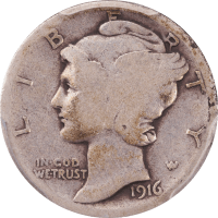 1916-D Mercury Dime (10c) Obverse Image