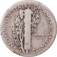 1916-D Mercury Dime (10c) Reverse Image