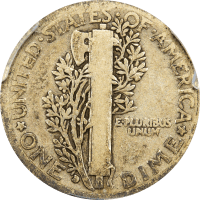 1916-D Mercury Dime (10c) REVERSE Image