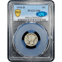 1916-D Mercury Dime (10c) Obverse Slab Image