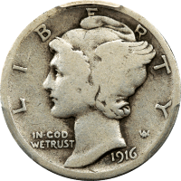 1916-D Mercury Dime (10c) Obverse Image