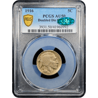 1916 Doubled Die Buffalo Nickel (5c) Obverse Slab Image