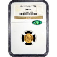 1916 McKinley Commemorative Gold Dollar ($1) Obverse Slab Image