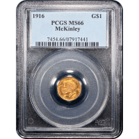 1916 McKinley Commemorative Gold Dollar (G$1) Obverse Slab Image