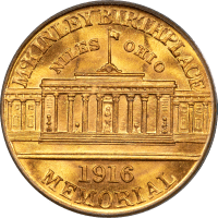 1916 McKinley Commemorative Gold Dollar (G$1) Reverse Image