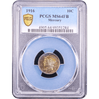 1916 Mercury Dime (10c) Obverse Slab Image