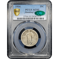 1916 Standing Liberty Quarter (25c) Obverse Slab Image