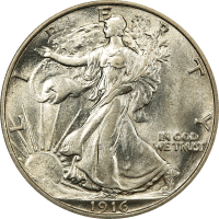 1916 Walking Liberty Half Dollar (50c) OGH Obverse Image