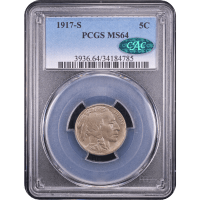 1917-S Buffalo Nickel (5c) Obverse Slab Image