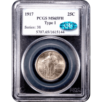 1917 Type 1 Standing Liberty Quarter (25c) Obverse Slab Image