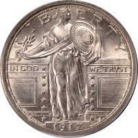 1917 Type 1 Standing Liberty Quarter (25c) Obverse Image
