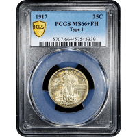 1917 Type 1 Standing Liberty Quarter (25c) Obverse Slab Image