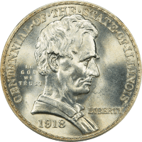 1918 Lincoln-Illinois Commem Half Dollar (50c) OBVERSE Image