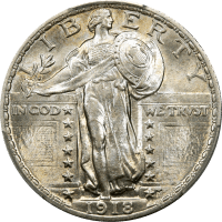 1918 Standing Liberty Quarter (25c) Obverse Image