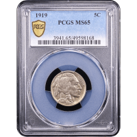 1919 Buffalo Nickel (5c) Obverse Slab Image