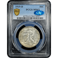 1919-D Walking Liberty Half Dollar (50c) SLAB Image
