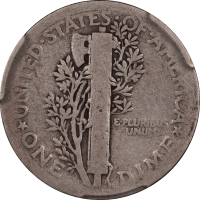 1919 Doubled Die Mercury Dime (10c) Reverse Image