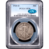1920-D Walking Liberty Half Dollar (50c) Obverse Slab Image