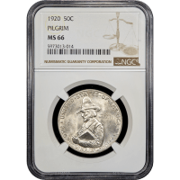 1920 Pilgrim Commemorative Half Dollar (50c) Obverse Slab Image