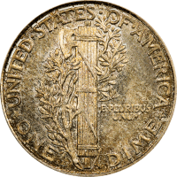1921-D Mercury Dime (10c) REVERSE Image