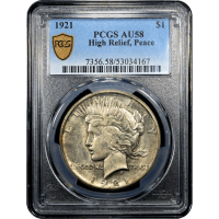 1921 High Relief Peace Dollar ($1) SLAB Image