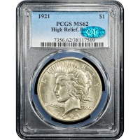 1921 High Relief Peace Dollar ($1) Obverse Slab Image