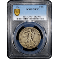 1921 Walking Liberty Half Dollar (50c) Obverse Slab Image