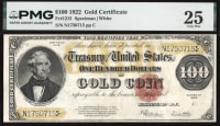 1922 $100 Gold Certificate OBVERSE Image