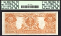 1922 $20 Gold Certificate Reverse Image