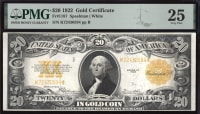 1922 $20 Gold Certificate Obverse Image