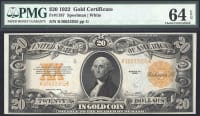 1922 $20 Gold Certificate OBVERSE Image