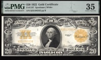 1922 $20 Gold Certificate Obverse Image