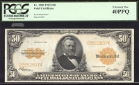 1922 $50 Gold Certificate Obverse Image