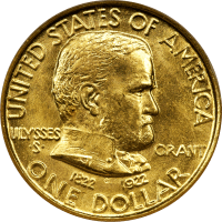1922 Grant No Star Commem Gold Dollar ($1) OBVERSE Image