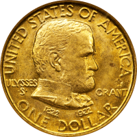 1922 Grant with Star Commem Gold Dollar ($1) OBVERSE Image
