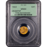 1922 Grant with Star Gold Dollar (G$1) OGH Obverse Slab Image