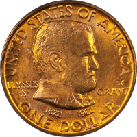 1922 Grant with Star Gold Dollar (G$1) OGH Obverse Image