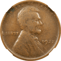 1922 No D Lincoln Cent (1c) Strong Reverse Obverse Image