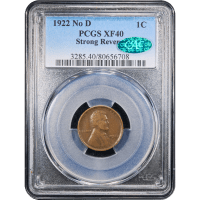 1922 No D Lincoln Cent (1c) Strong Reverse Obverse Slab Image