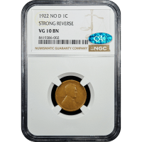 1922 No D Strong Reverse Lincoln Cent (1c) Obverse Slab Image