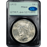 1922 Peace Dollar ($1) Rattler Obverse Slab Image