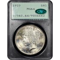 1923 Peace Dollar ($1) Rattler Obverse Slab Image