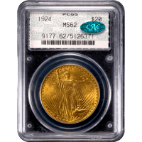 1924 Saint-Gaudens Gold Double Eagle ($20) Doily Obverse Slab Image
